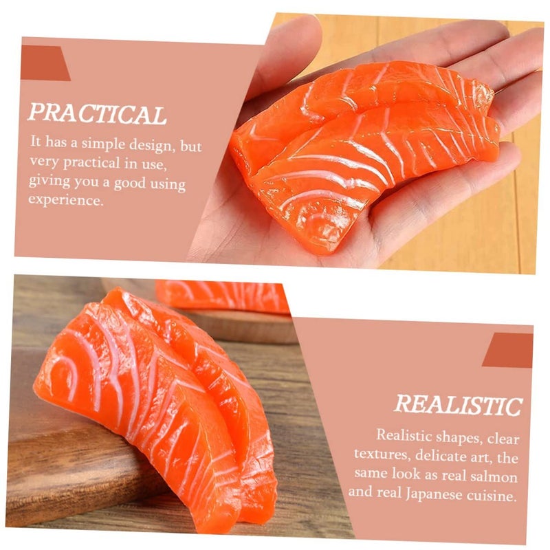 Lifelike Salmon Simulation Fish 6Pcs Realistic Decor for Home Restaurant Photography - Image 5