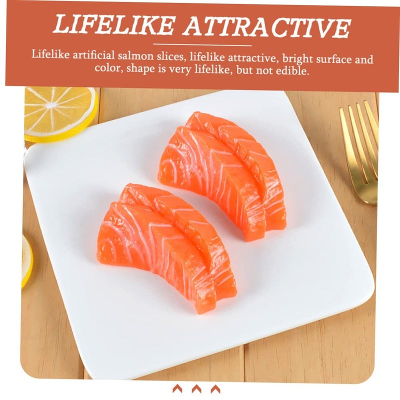 Lifelike Salmon Simulation Fish 6Pcs Realistic Decor for Home Restaurant Photography - Image 4