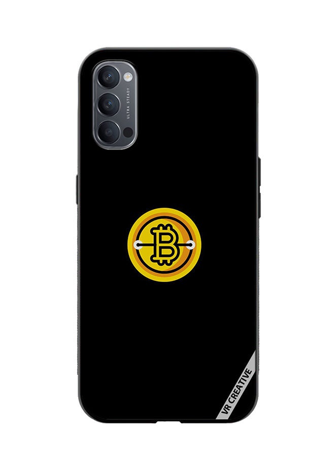 VR CREATIVE Protective Case Cover For Oppo Reno4 Pro 5G Bitcoin Design Multicolour - Image 1