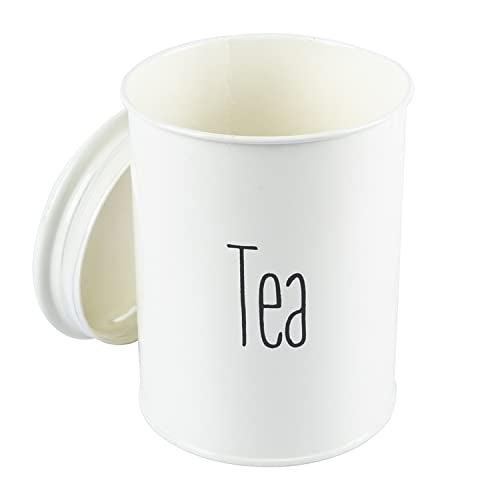 MARKET 99 Off-White Metal Tea Jar 900ml | Airtight Cylindrical Container with Lid for Kitchen Storage | Odour-Free Canister for Home, Office, Canteen | Elegant Organizer for Tea & Dry Items - Image 4