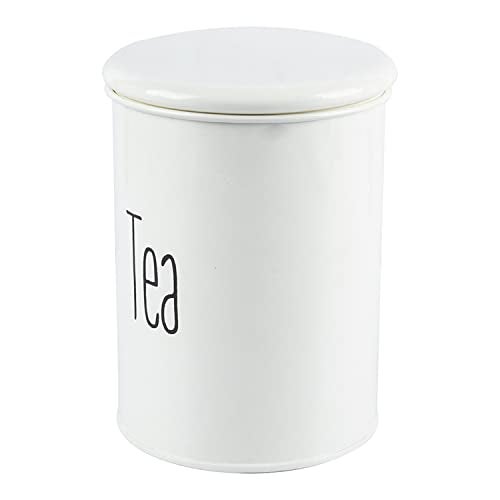 MARKET 99 Off-White Metal Tea Jar 900ml | Airtight Cylindrical Container with Lid for Kitchen Storage | Odour-Free Canister for Home, Office, Canteen | Elegant Organizer for Tea & Dry Items - Image 3