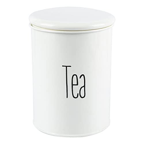 MARKET 99 Off-White Metal Tea Jar 900ml | Airtight Cylindrical Container with Lid for Kitchen Storage | Odour-Free Canister for Home, Office, Canteen | Elegant Organizer for Tea & Dry Items - Image 2
