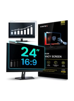 VINTEZ 24 Inch Computer Privacy Screen Filter - 16:9 Aspect Ratio - for Widescreen Computer Monitor - Anti-Glare - Anti-Scratch Screen Protector Film for data confidentiality