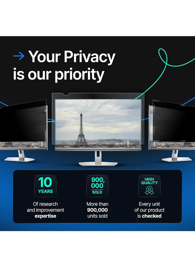 VINTEZ - VINTEZ 24 Inch Computer Privacy Screen Filter - 16:9 Aspect Ratio - for Widescreen Computer Monitor - Anti-Glare - Anti-Scratch Screen Protector Film for data confidentiality - Image 1