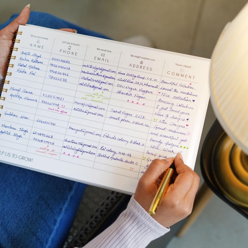 CHAARPAI Visitor Book – 8 x 12 Inches | Bakery Pattern Wire Bound Guest Register for Hotels, Offices, Exhibitions, Boutiques & Business Use | Medium Size Visitor Log Book for Reception & Front Desk - Image 5