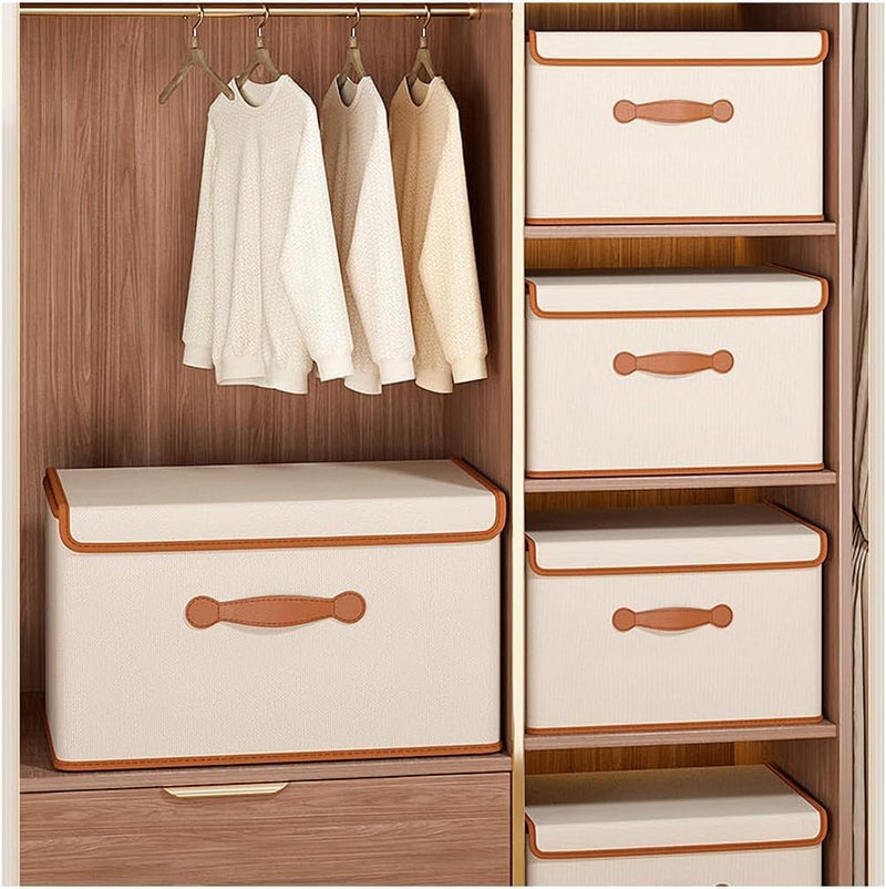Luteti Luteti Collapsible Storage Box with Lid Fabric Storage Box for Clothes Wardrobe Storage 37 x 27 x 26 cm 1 Pack26 L Grey - Image 4