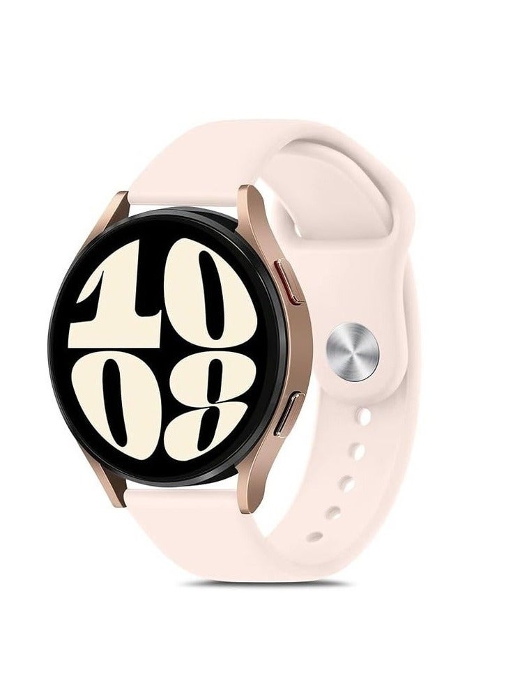 ELTRAZONE ELTRAZONE Sand Pink Silicone Sport Band for Samsung Galaxy Watch 6 (40mm/44mm) & Galaxy Watch 6 Classic (43mm/47mm) - 20mm Adjustable Replacement Strap for Men and Women