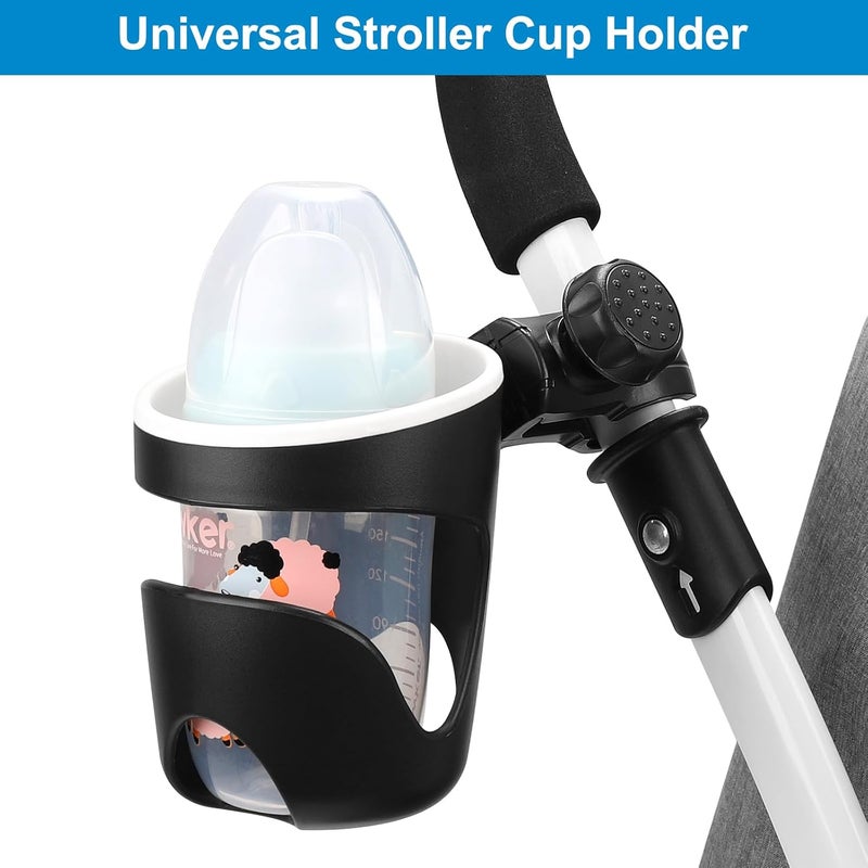 Accmor Stroller Cup Holder Universal Cup Holder for Uppababy Nuna Doona Strollers 360 Rotatable Large Caliber Drinks Holder for Stroller Bike Wheelchair Walker Scooter - Image 3