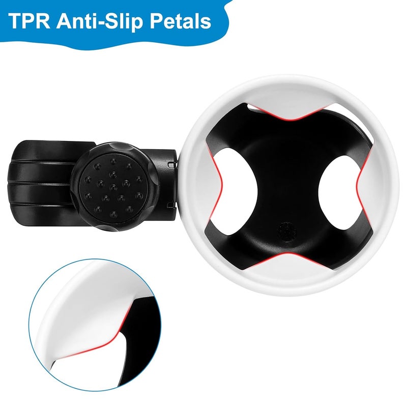Accmor Stroller Cup Holder Universal Cup Holder for Uppababy Nuna Doona Strollers 360 Rotatable Large Caliber Drinks Holder for Stroller Bike Wheelchair Walker Scooter - Image 4