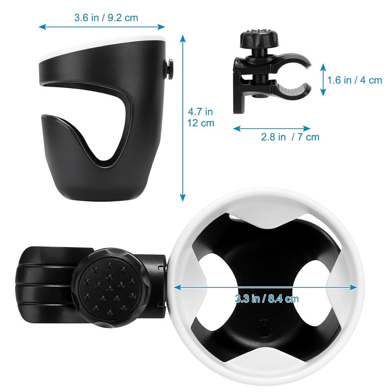 Accmor Stroller Cup Holder Universal Cup Holder for Uppababy Nuna Doona Strollers 360 Rotatable Large Caliber Drinks Holder for Stroller Bike Wheelchair Walker Scooter - Image 2