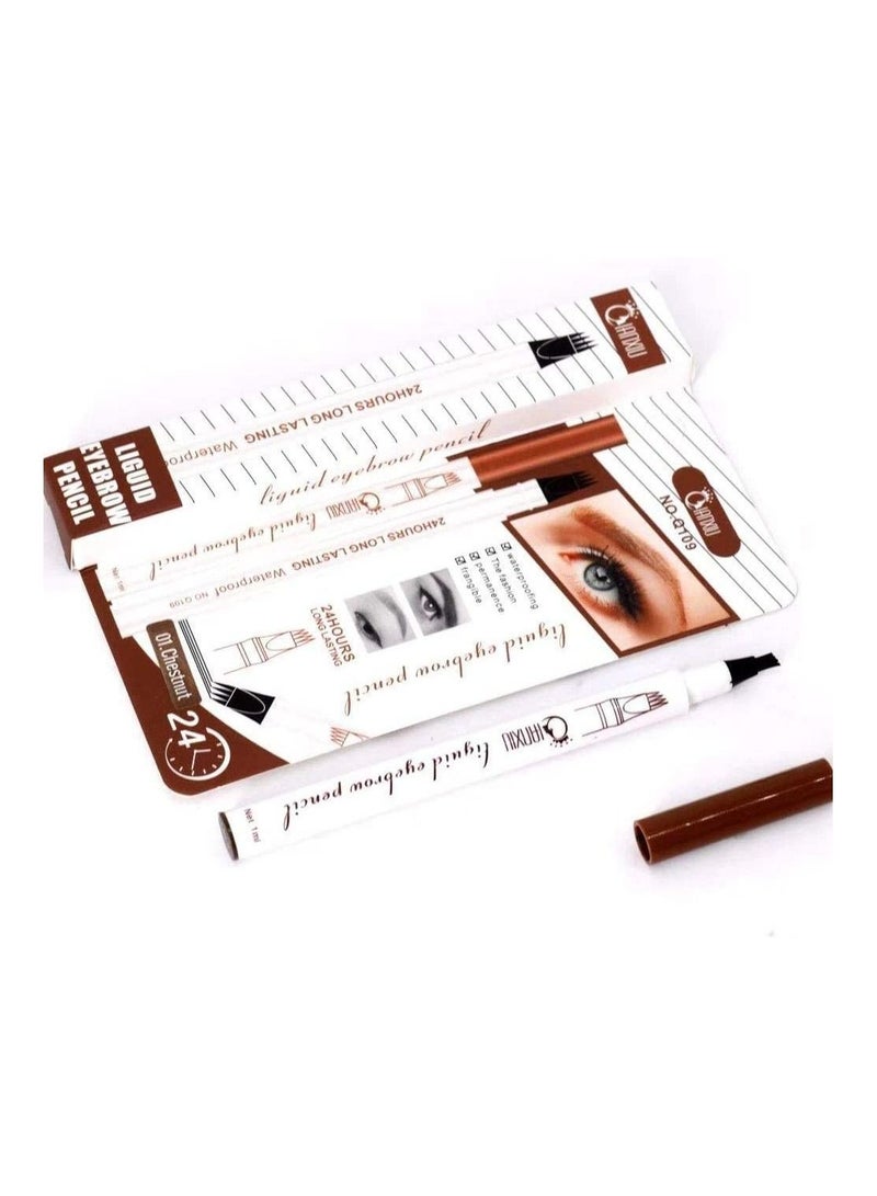 QIANXIU Artist Expert Lasting Waterproof Liquid Eyebrow Pencil -1ml, brown - Image 1