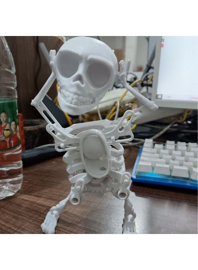 Loquat Swing Dance Ornaments Small Toy Skull Coil Toy 3D Skull Man Fun Printing-Color:Skeleton Dancing 【purple And White】 17cm - Image 3