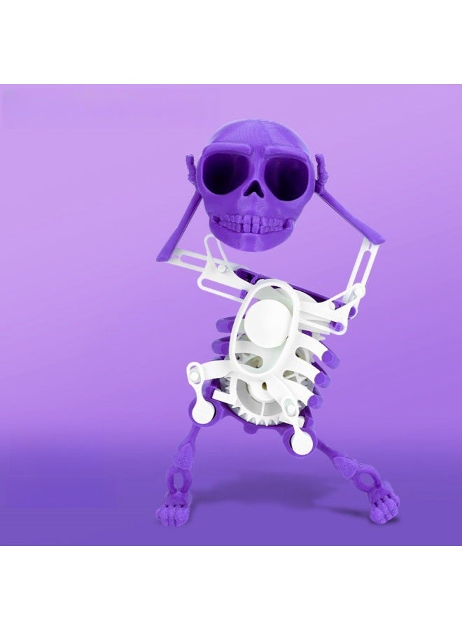 Loquat Swing Dance Ornaments Small Toy Skull Coil Toy 3D Skull Man Fun Printing-Color:Skeleton Dancing 【purple And White】 17cm - Image 5