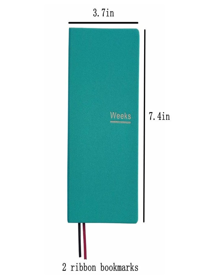 receip Undated Weekly Planner Notebook Pocket Organizer Appointment Book Journal Notebook A6 Week Plan Notepad (Green with cover) - Image 2