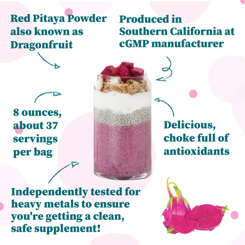 Nature Restore Pink Pitaya Powder, 8 Ounces, Non GMO, Gluten Free, Vegan, Packaged Locally in California - Image 4