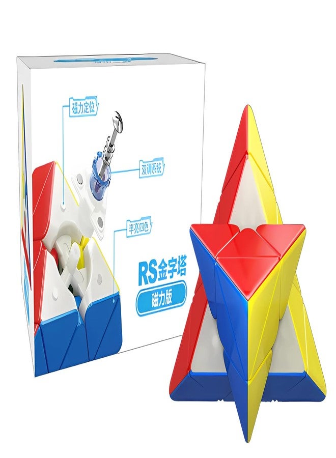 مكعب كيوبسكوول آر إس بيرامينكس المغناطيسي - لغز هرمي سلس وسريع بدون ملصقات للأطفال والكبار | مكعب بيرامينكس مغناطيسي ثابت للمبتدئين ومحترفي حل المكعبات السريعة | لعبة لتنمية الذكاء - Image 1