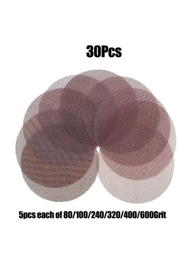 30Pcs 5 Inch Hook Loop Sanding Discs 80 100 240 320 400 600 Grits For Wood Furniture - Image 1