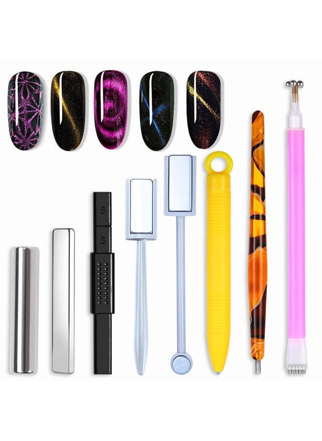 DANNEASY - 8pcs Nail Magnet 3d Cat Eye Magnetic Gel Polish Nail Polish Pens Nail Design Tools Magnet For Nails Magnet Wand Nail Art Accessories - Image 1