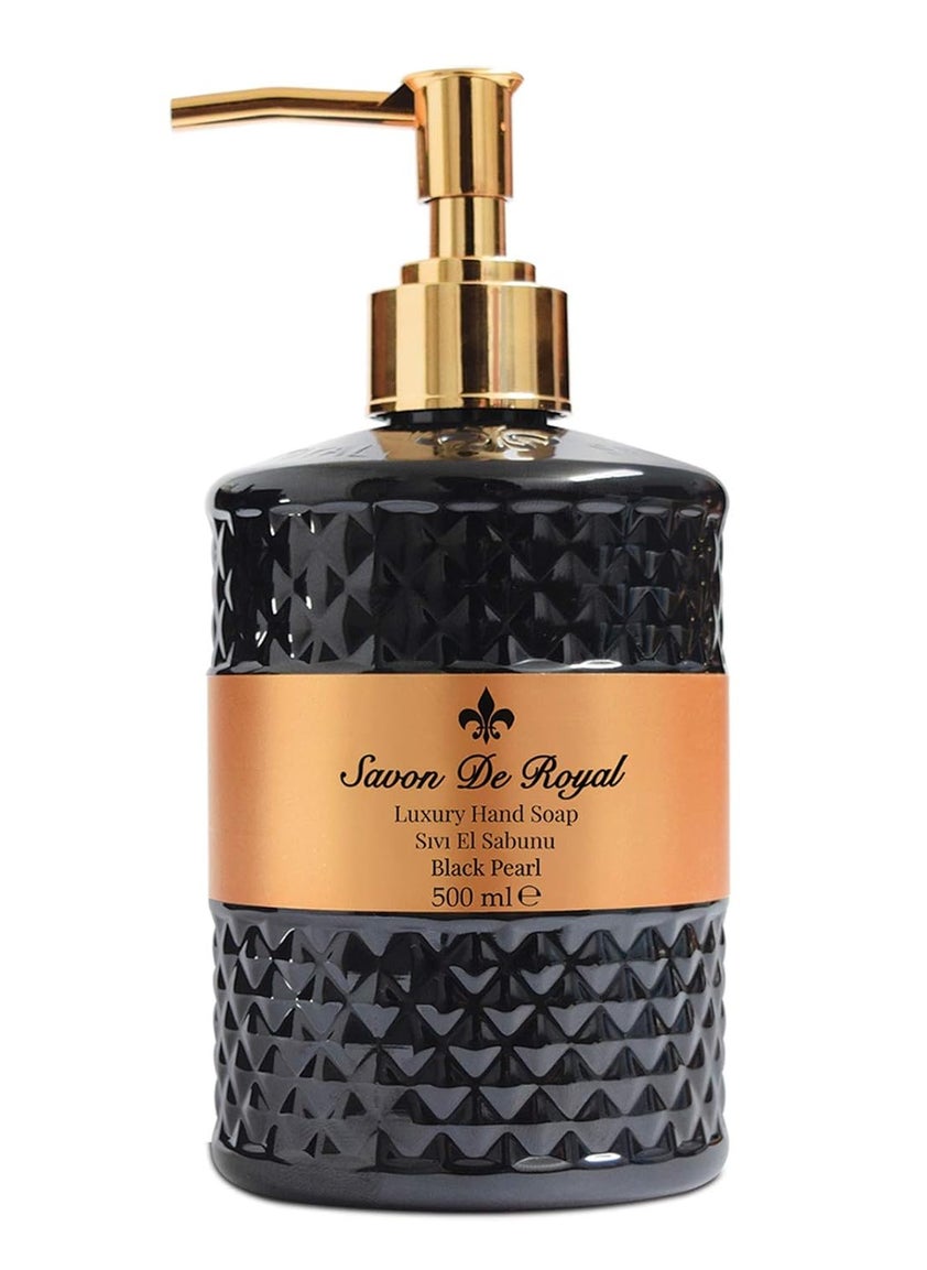 Savon De Royal - Black Pearl Liquid Hand Soap  Liquid Hand Wash Multi Purpose Liquid Soap in Pump Dispenser Sweet Orange Scent 169 fl oz - Image 1