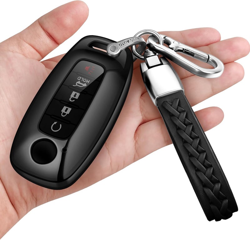 Autophone Nissan Key Fob Cover with Leather Keychain - Soft TPU Protection for 2023-2025 Models - Image 1