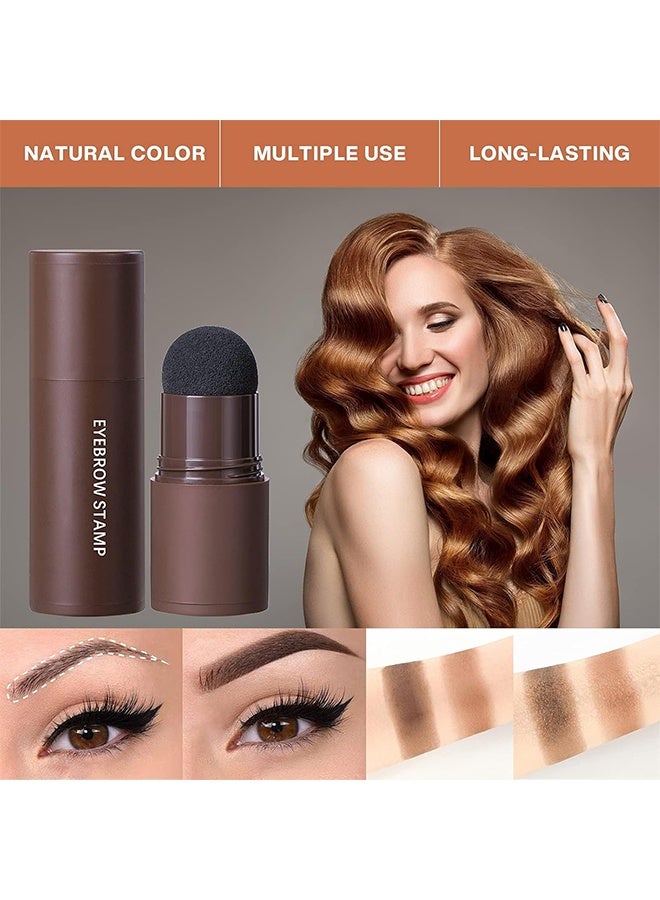 ibcccndc Eyebrow Powder, Template Set - One-step Eyebrow Shaping Kit For Pressing (With Waterproof Function) On The Eyebrows. Brow Shaping Agent That Provides Long-Lasting Results. Comes With 2 Eyebrow Brushes And 10 Reusable Eyebrow Templates 03#DARK BROWN - Image 4