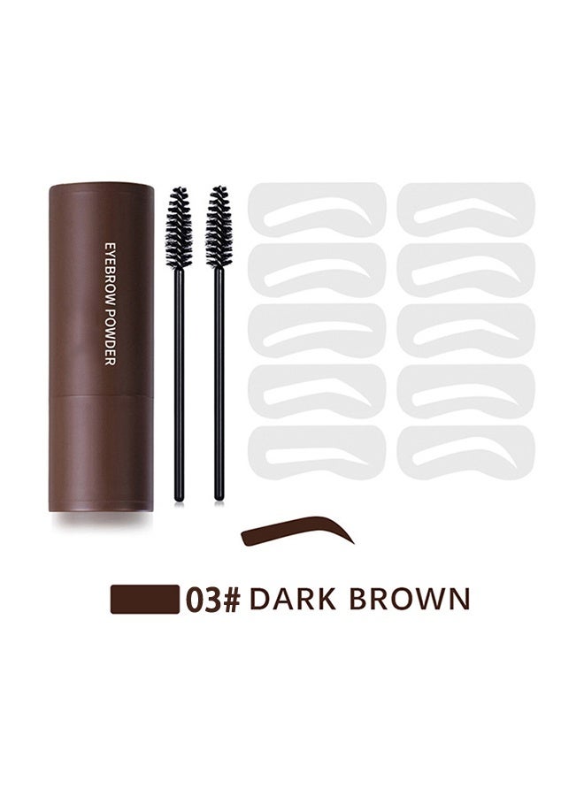 ibcccndc Eyebrow Powder, Template Set - One-step Eyebrow Shaping Kit For Pressing (With Waterproof Function) On The Eyebrows. Brow Shaping Agent That Provides Long-Lasting Results. Comes With 2 Eyebrow Brushes And 10 Reusable Eyebrow Templates 03#DARK BROWN - Image 2