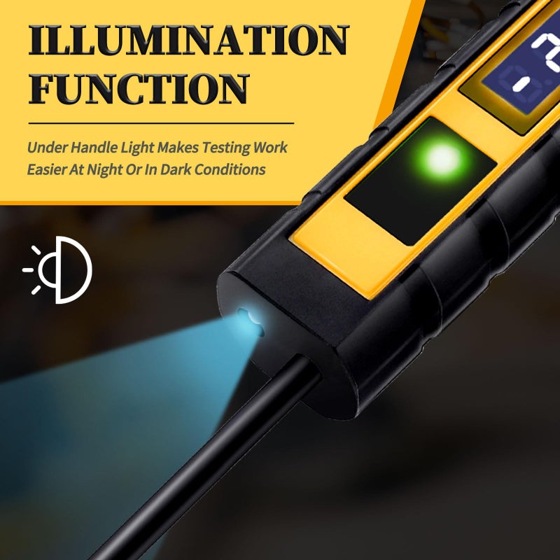 Awblin 4-75V Dc Automotive Test Light  Lcd Digital Light Tester With Voltmeter  Heavy Duty Circuit Tester With Polarity Indicate And Illuminating Lights  Fuse Voltage Tester Auto Electrical Tool - Image 5