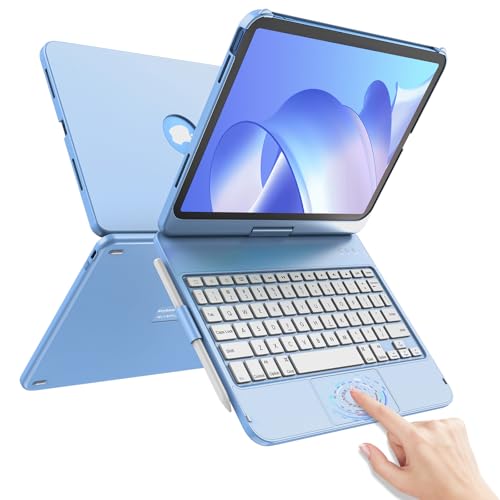 TaIYanG for iPad 10th Generation Case with Keyboard 10.9" 2022 & 11th (A16) 2025, Touch Trackpad Keyboard Case for 11/10th Generation-360° Rotate,Pencil Holder, Keyboard for iPad 10th Gen, Ocean Blue - Image 1