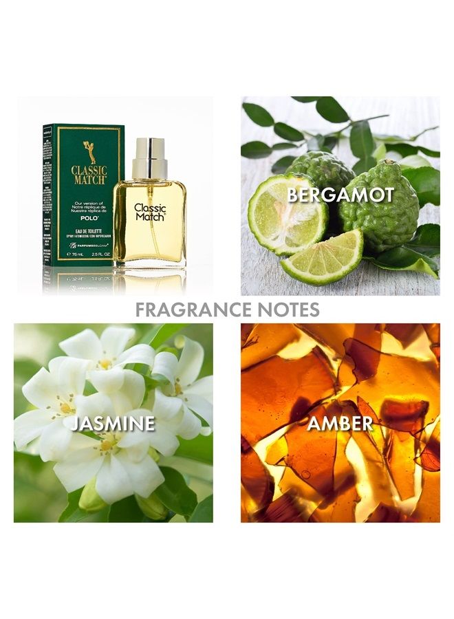 PB ParfumsBelcam عطر كلاسيك ماتش، عطر مصمم بديل، بخاخ ماء تواليت، 2.5 أونصة سائلة - Image 5