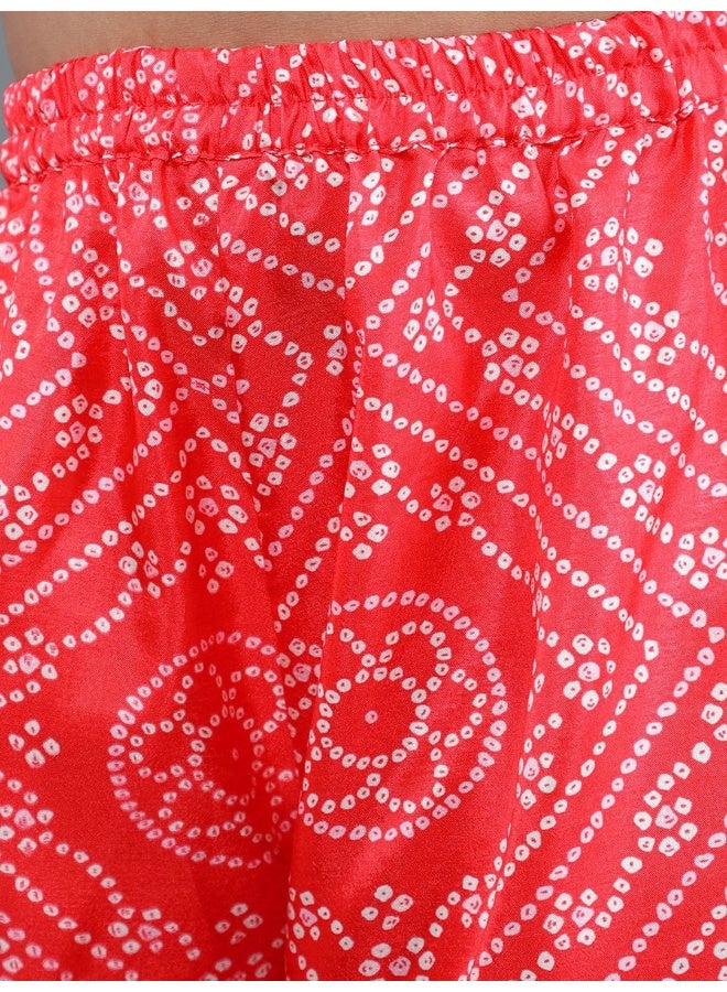 AKS Bandhani Printed Asymmetric Top With Palazzo - Image 3