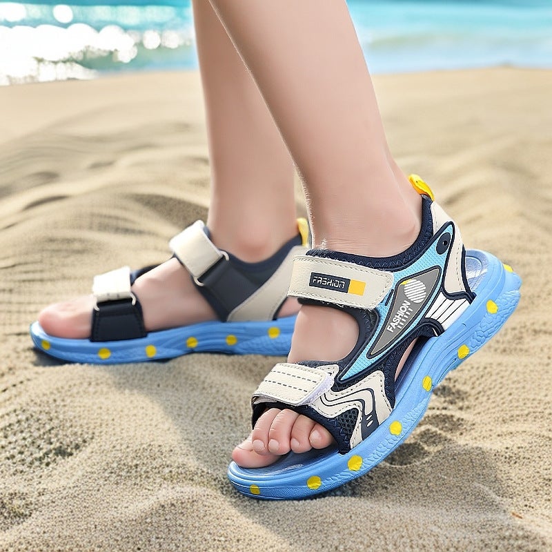 Children'S Sandals Boys Summer Primary School Students Anti-Slip Soft Sole Medium And Large Boys Sports Beach Shoes Trendy - Image 5