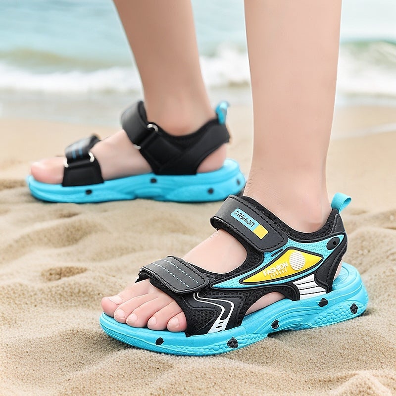 Children'S Sandals Boys Summer Primary School Students Anti-Slip Soft Sole Medium And Large Boys Sports Beach Shoes Trendy - Image 4