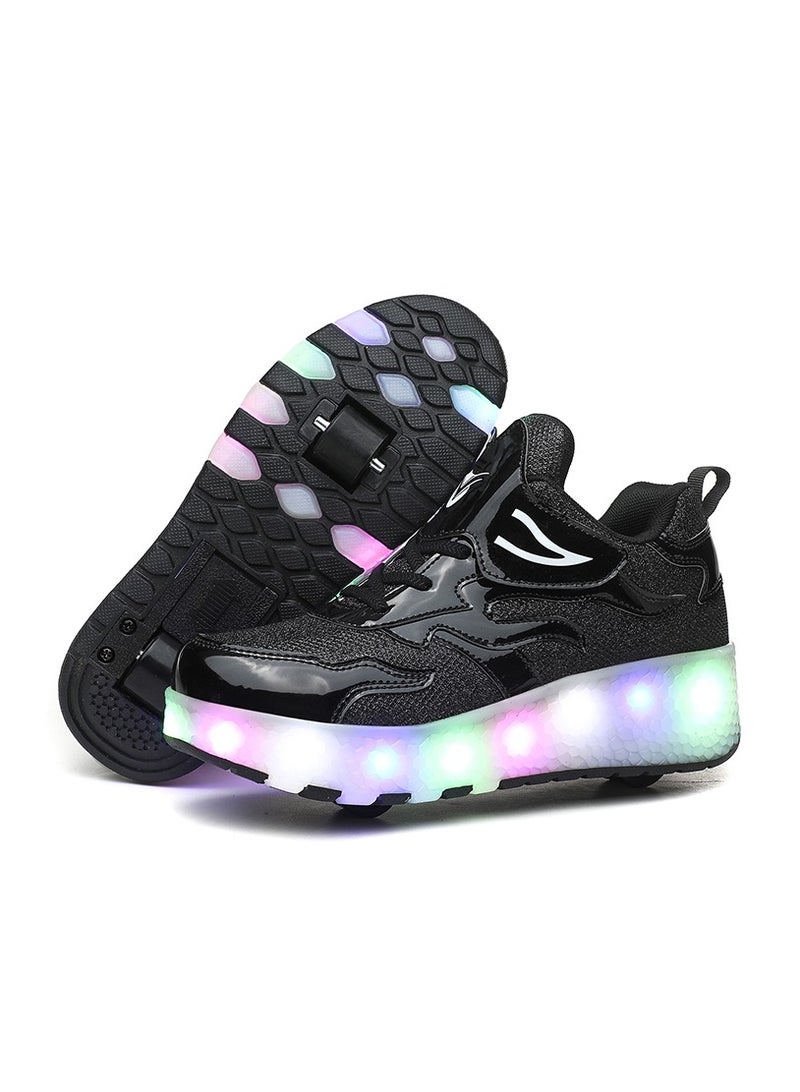 Loquat LED Flash Light Sneaker Skate Shoes with Wheels USB Charging Roller Skates Shoes - Image 1