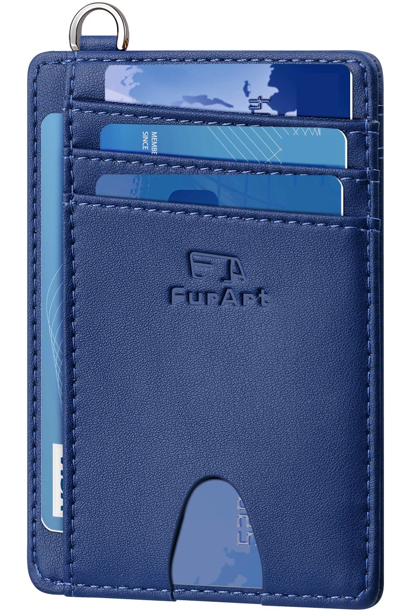 FurArt Slim Minimalist Wallet, Front Pocket Wallets, RFID Blocking, Credit Card Holder for Men-Midnight Blue - Image 1