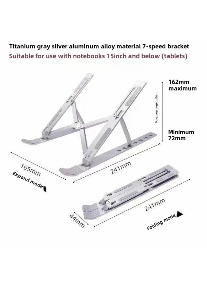 Laptop Bracket N3 Aluminum Alloy Bracket Office Online Class Gift Tablet PC Bracket-Color:Silver-Applicable Size:Double Fork - Image 1