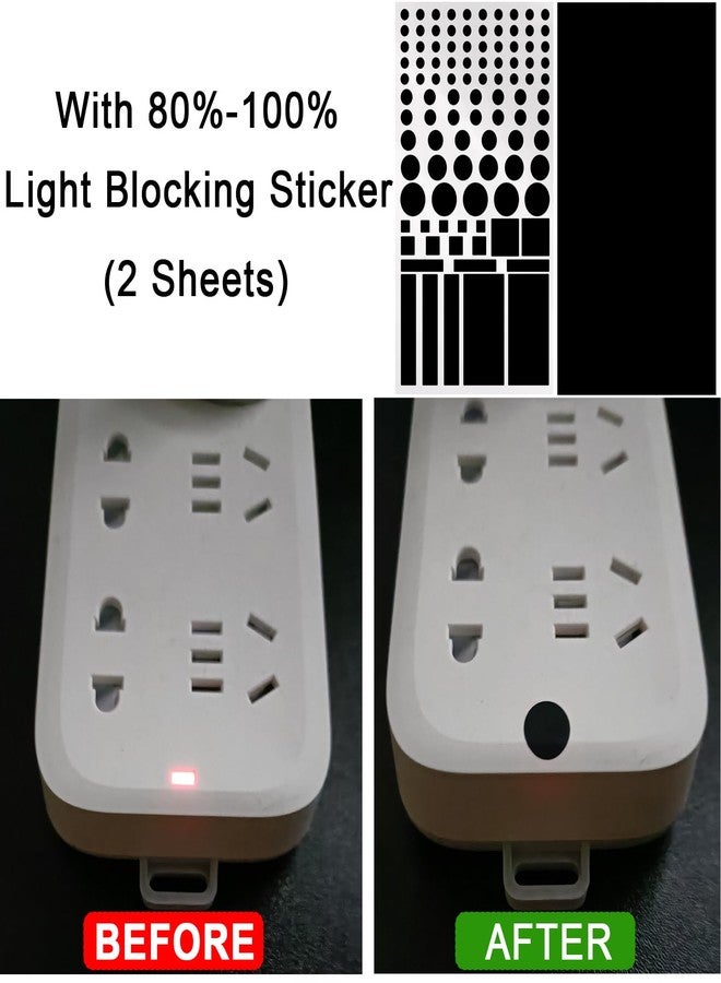 mmcrz LED Light Blocking Stickers, 4 Sheet Blackout Sticker for Dimming, Filters for Routers, TV Covers - Image 5