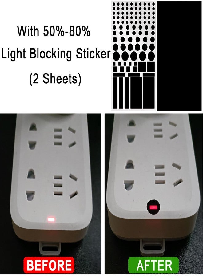 mmcrz LED Light Blocking Stickers, 4 Sheet Blackout Sticker for Dimming, Filters for Routers, TV Covers - Image 4