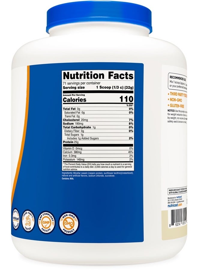 Nutricost - Casein Protein Powder 5lb Vanilla - Micellar Casein, Gluten Free, Non-GMO - Image 1