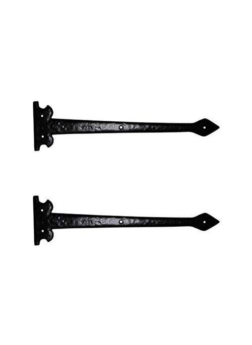 Adonai Hardware Adonai Hardware 139 Agee Antique Iron False Hinge Front Supplied as Two Pieces per Pack Black Powder Coated  - Image 1