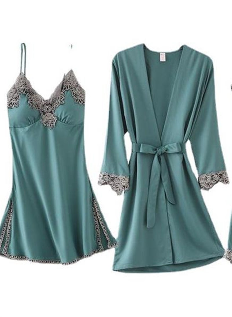 5pcs pajamas ladies home wear silky pajamas set - Image 4