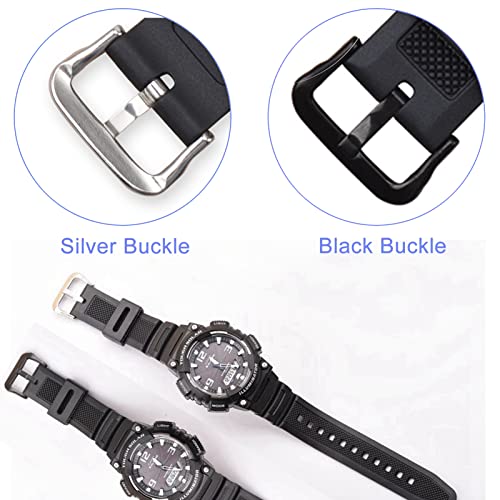 Lijinlan Men's Resin Replacement Watch Band for Casio AE-1000W AE-1200 AE-1300 AEQ-110W AQ-S800W MRW-200H SGW-300H SGW-400H W-216H W-218H W-735H Waterproof Watch Strap (White) - Image 4