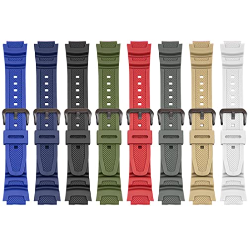 Lijinlan Men's Resin Replacement Watch Band for Casio AE-1000W AE-1200 AE-1300 AEQ-110W AQ-S800W MRW-200H SGW-300H SGW-400H W-216H W-218H W-735H Waterproof Watch Strap (White) - Image 2