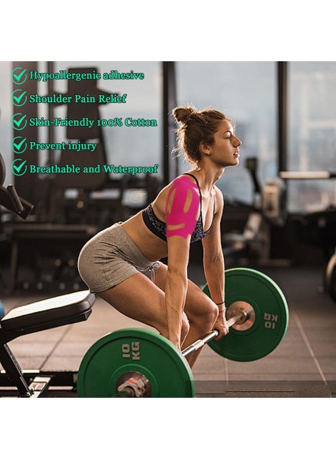 olayks 12 PCS Kinesiology Tape, Relieve Shoulder Pain, Original Cotton Waterproof & Breathable, Enhance Elastic Sports, For Pain Support And Muscle Sports (Three Different Colors) - Image 5