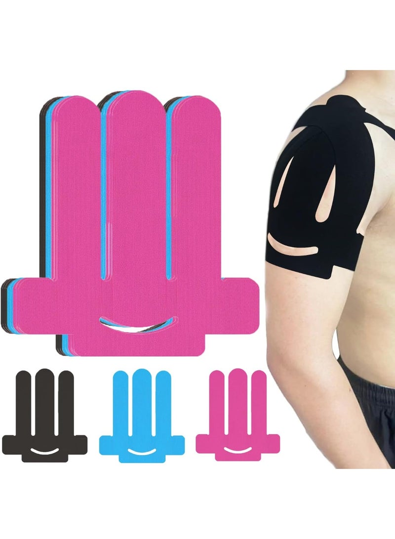 olayks 12 PCS Kinesiology Tape, Relieve Shoulder Pain, Original Cotton Waterproof & Breathable, Enhance Elastic Sports, For Pain Support And Muscle Sports (Three Different Colors) - Image 1