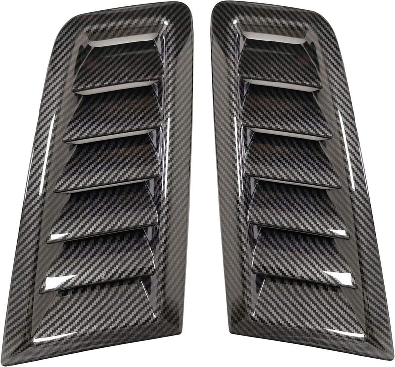 GSRECY Universal Hood Vent Scoop Kit Air Flow Intake Louvers Hood Trim Cover Compatible with Focus RS ST MK2 Style (Carbon Fiber Look) - Image 1
