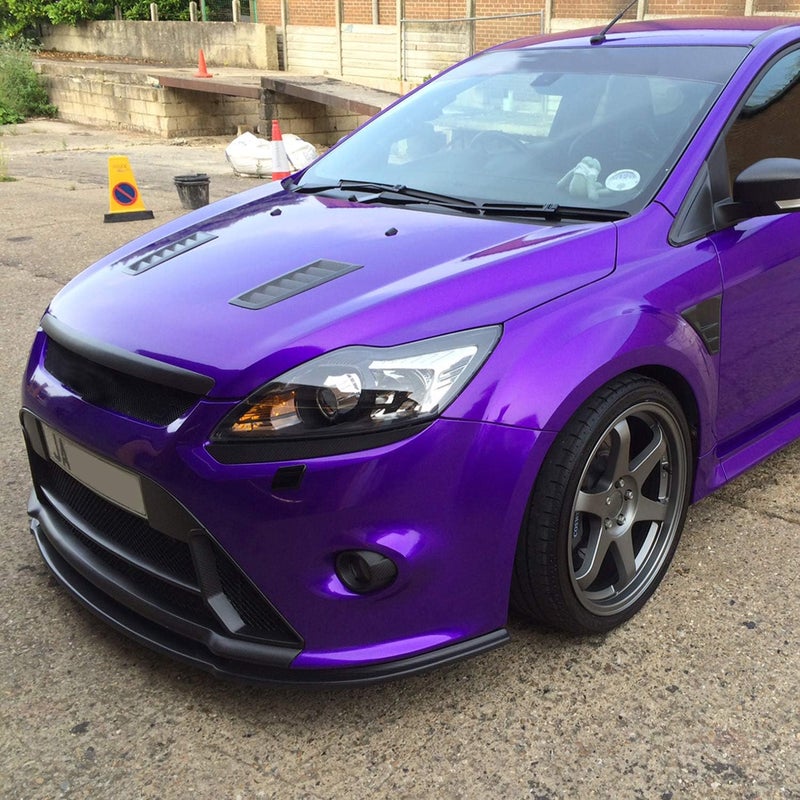 GSRECY Universal Hood Vent Scoop Kit Air Flow Intake Louvers Hood Trim Cover Compatible with Focus RS ST MK2 Style (Carbon Fiber Look) - Image 2