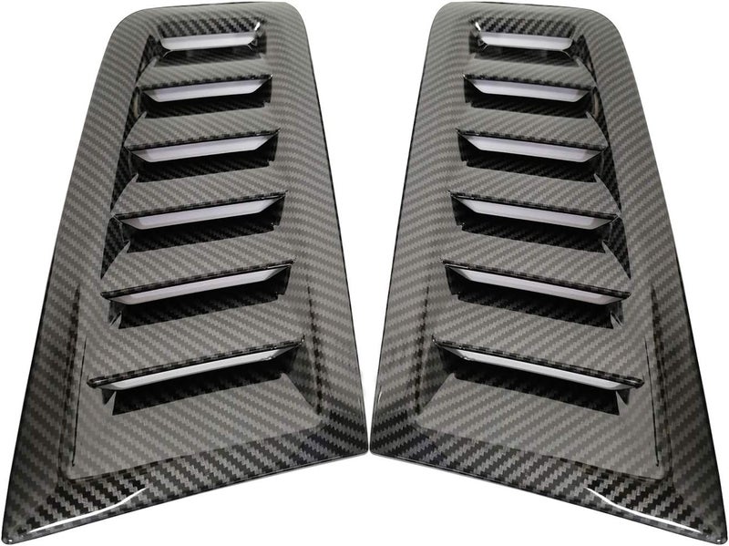 GSRECY Universal Hood Vent Scoop Kit Air Flow Intake Louvers Hood Trim Cover Compatible with Focus RS ST MK2 Style (Carbon Fiber Look) - Image 4