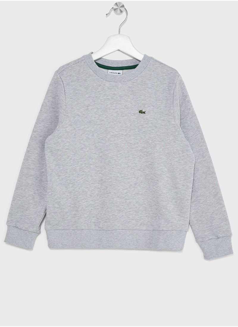 LACOSTE - Kids Logo Crew Neck Sweatshirt - Image 1