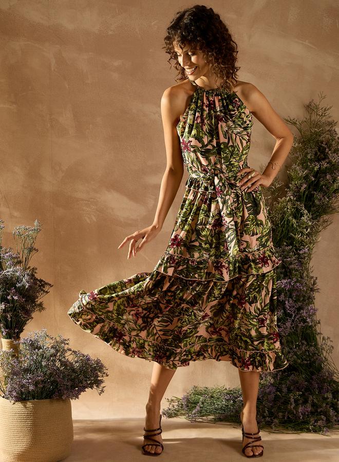 Kassually Floral Halter Dress - Image 1
