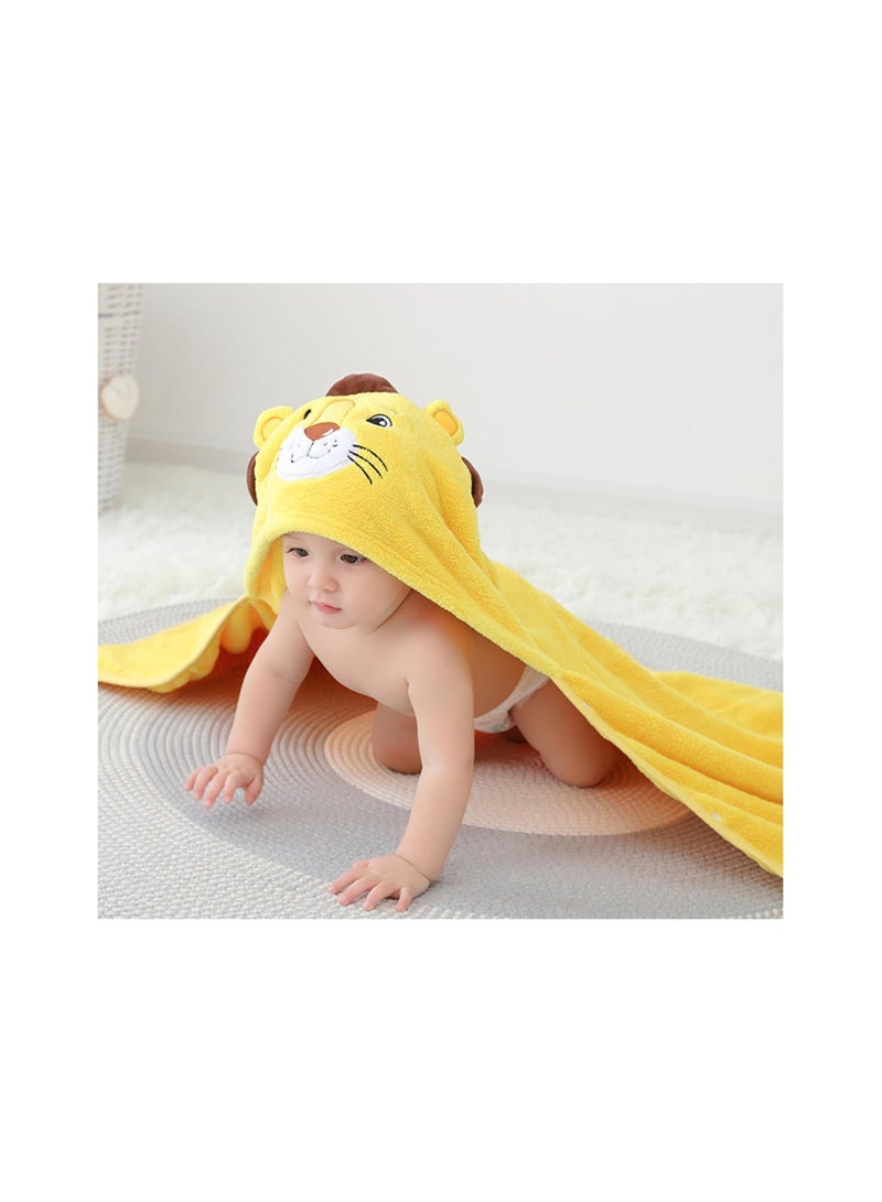 SOLARAE Baby Bath Towel with Hood, 70*140cm Ultra Soft Highly Absorbent Bathrobe Blanket Toddlers Bathrobe, Washcloth Set with Cute Animal Design for Baby Girls Boys 0-3 Years - Image 4
